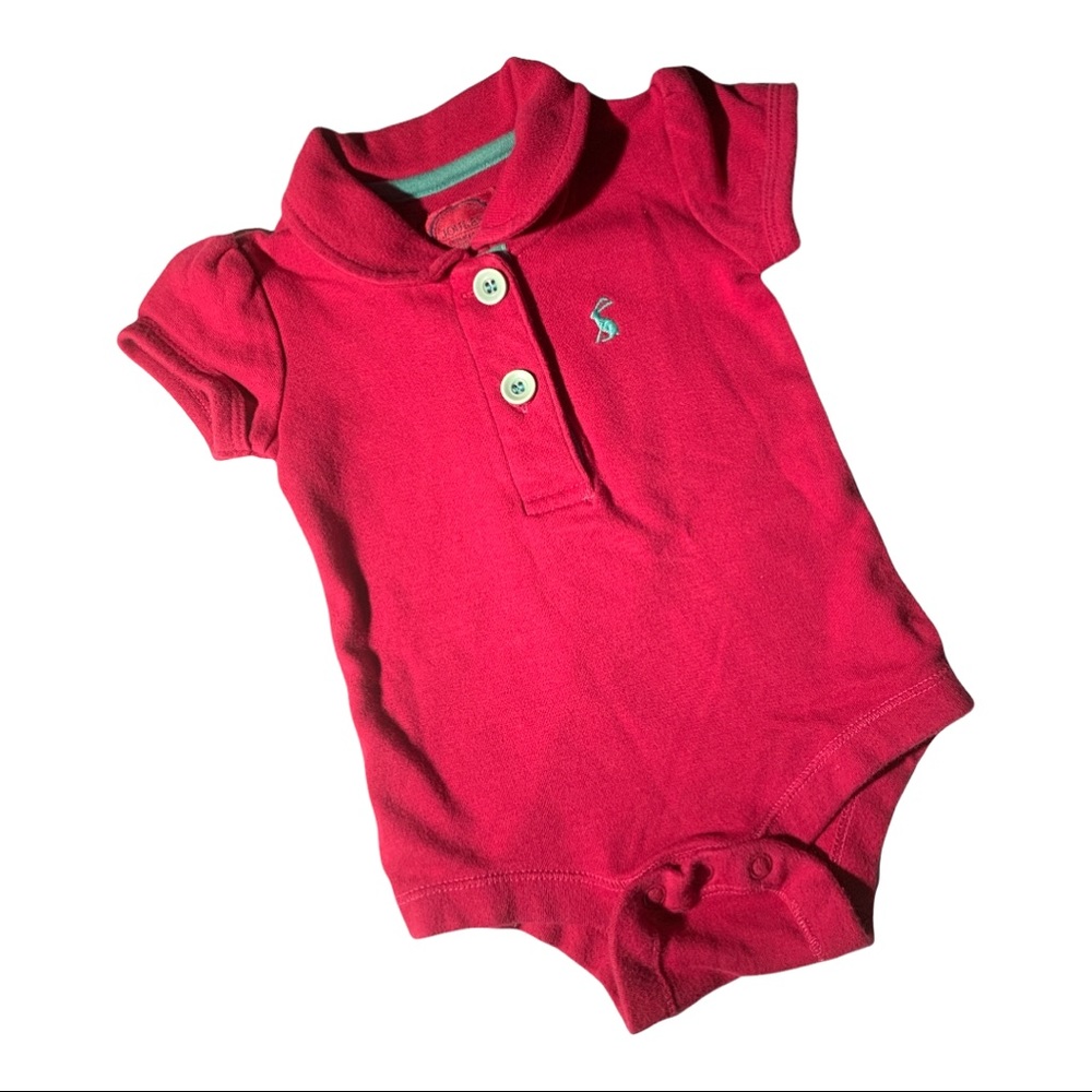 Joules Hot Pink Bunny Rabbit Ruffle Sleeves Logo Onesie Bodysuit Baby 3-6 Months